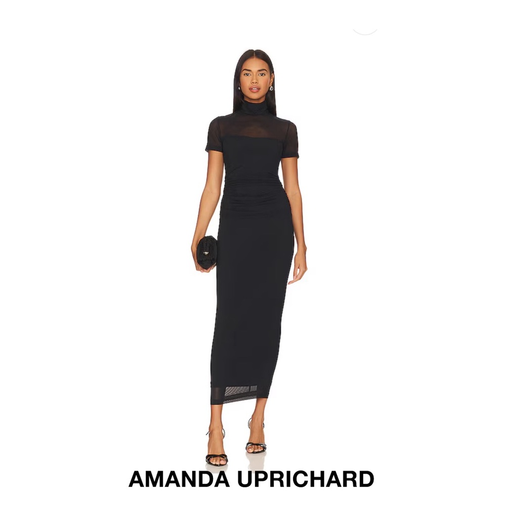 Amanda Uprichard Dominique Midi Dress in Black